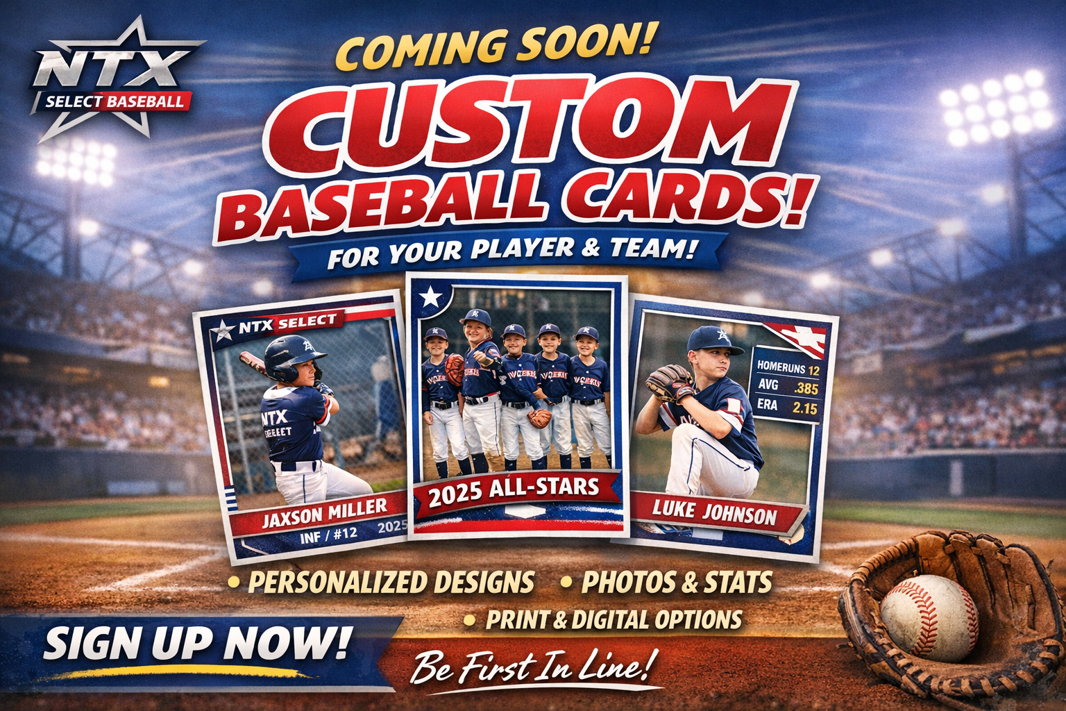 custom select baseball cards for kids family and teams