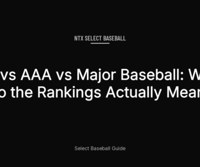 AA vs AAA vs Major Baseball: What Do the Rankings Actually Mean? — NTX Select Baseball header