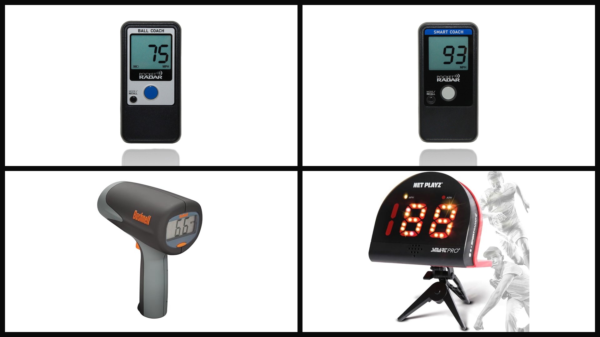 Best radar guns for youth baseball pitch speed trackers collage