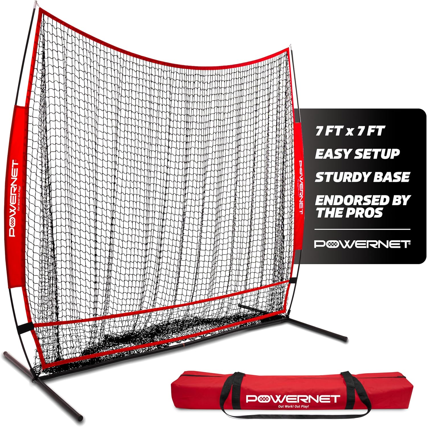 PowerNet 7x7 Full Mouth portable batting net for backyard practice
