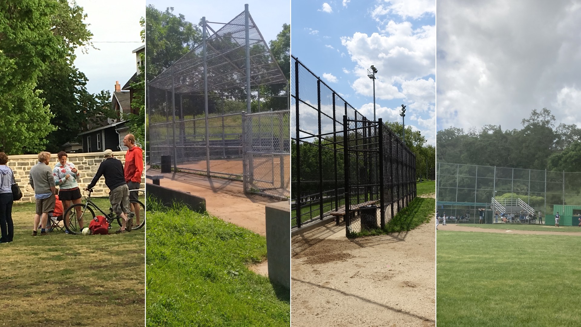 Things baseball parents say — collage of parents, bleachers, dugout, and youth baseball field