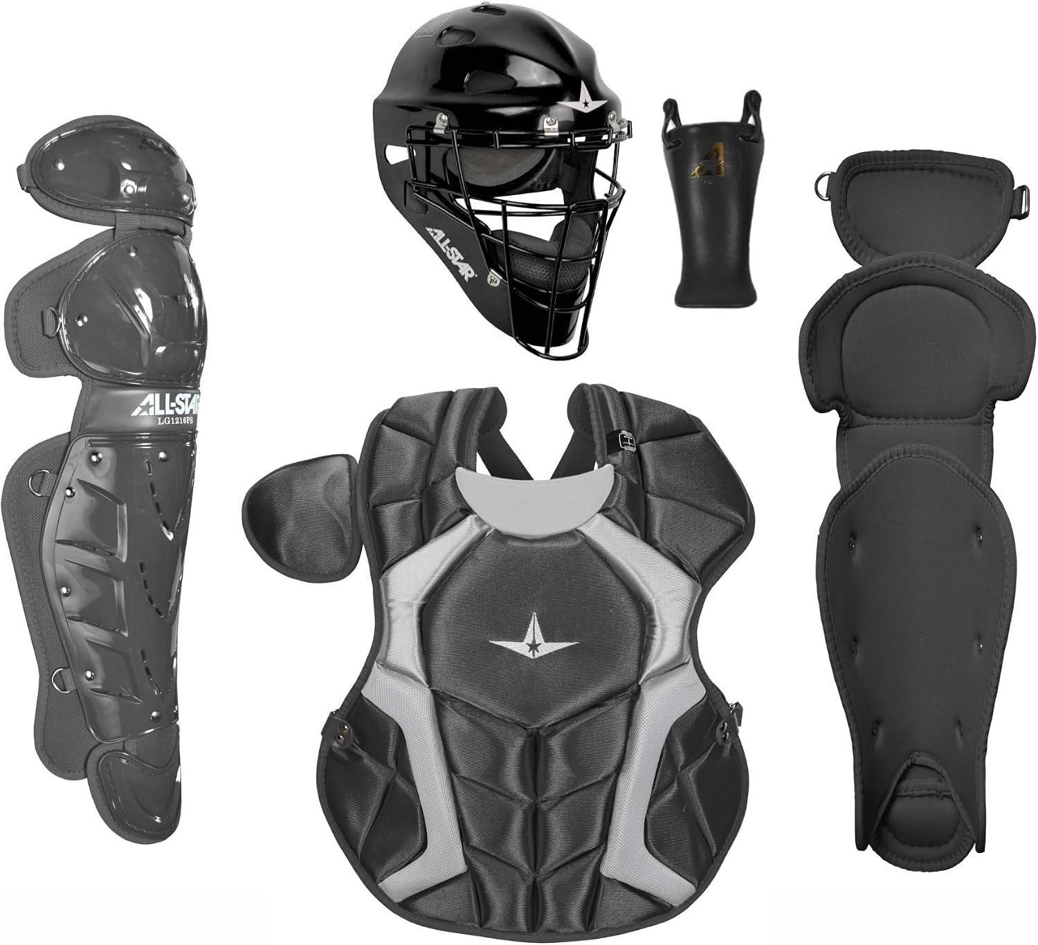 All-Star Player's Series youth catcher's kit with helmet, throat guard, chest protector and leg guards