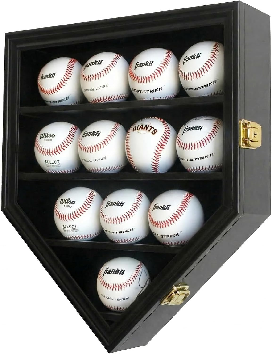 DisplayGifts UV-protected wall display case for baseballs
