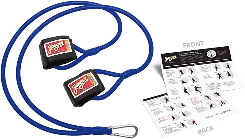 Jaeger J-Bands resistance bands for pitchers with laminated exercise instruction sheet