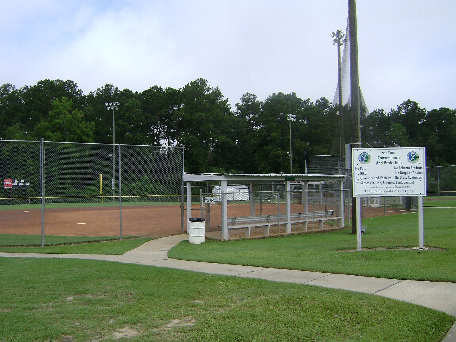 Youth baseball complex with green fields and bleachers — typical venue for North Texas select baseball tryouts