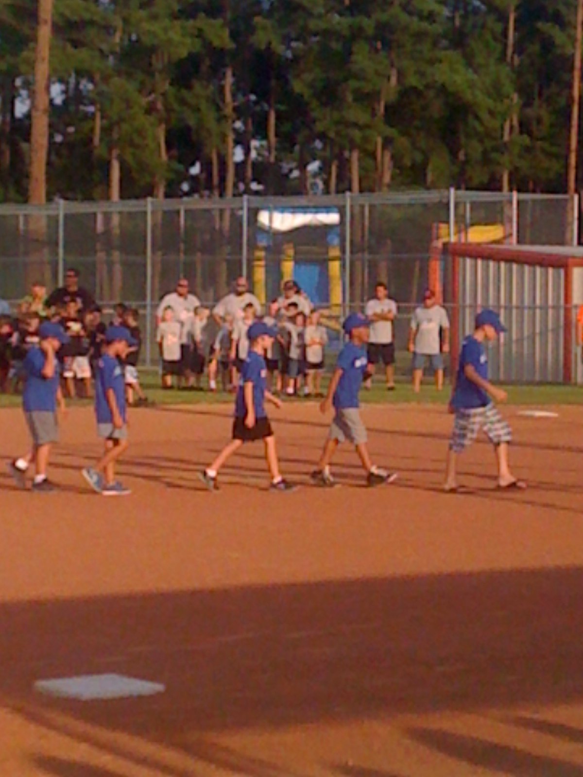 Brownwood Blue Jays 8U players at a 2012 TTAB machine pitch tournament in Chandler, Texas