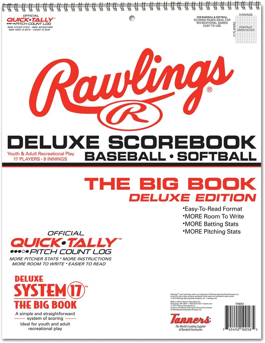 Rawlings System-17 Deluxe baseball and softball scorebook, 11 by 14 inches