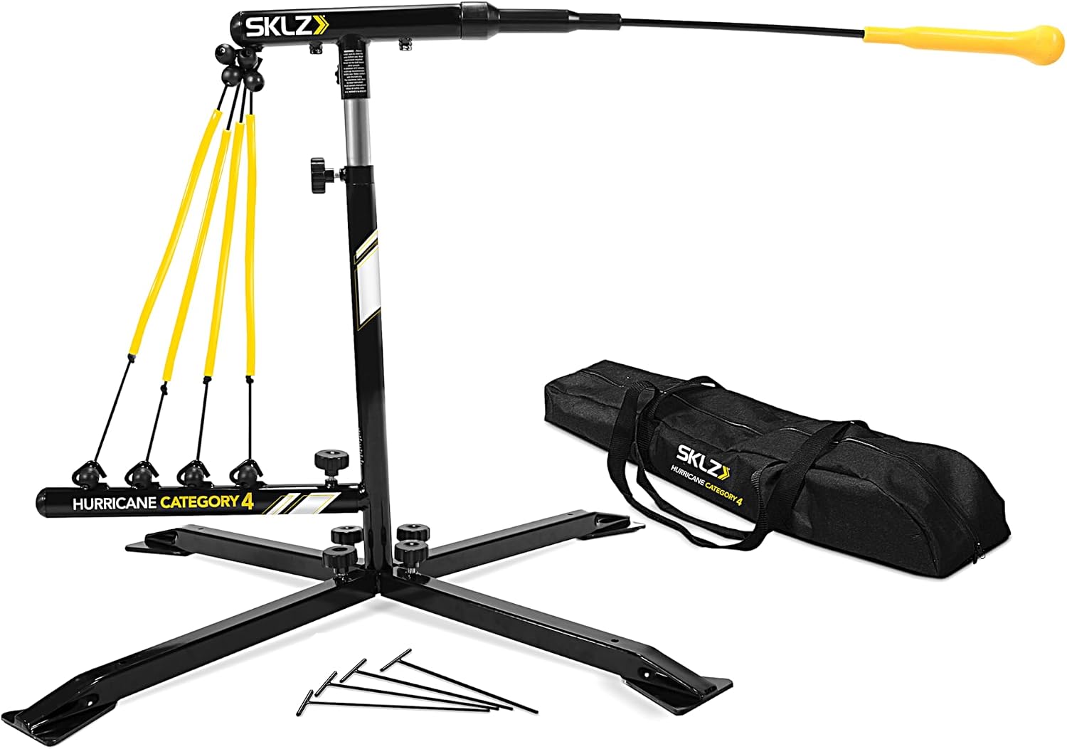 SKLZ Hurricane Category 4 swing trainer with power bands, stand and carry bag