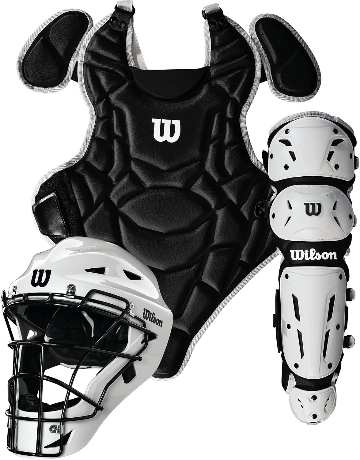 Wilson EZ Gear 2.0 catcher's gear kit with helmet, chest protector and leg guards